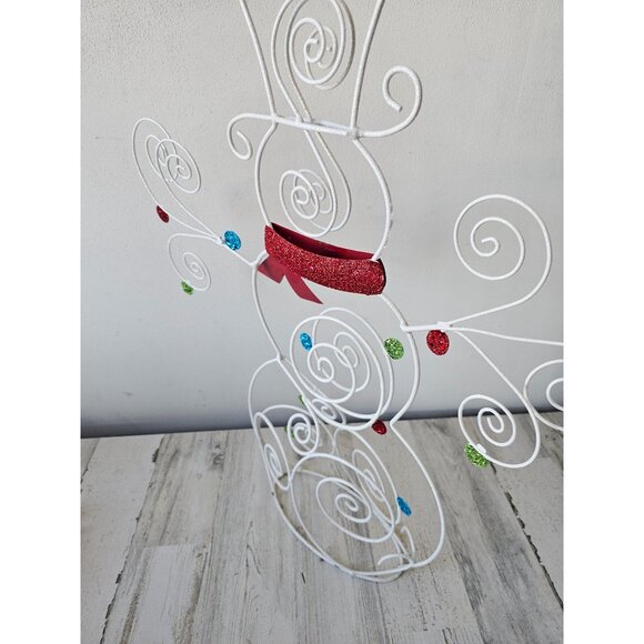 Pier 1 glitter large snowman Xmas decor retired rare - Picture 6 of 9